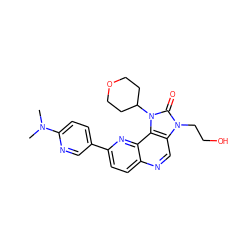 CN(C)c1ccc(-c2ccc3ncc4c(c3n2)n(C2CCOCC2)c(=O)n4CCO)cn1 ZINC000118546501