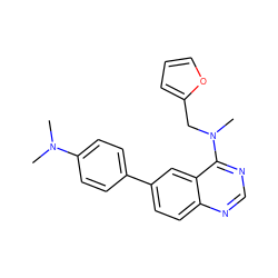 CN(C)c1ccc(-c2ccc3ncnc(N(C)Cc4ccco4)c3c2)cc1 ZINC000004239272