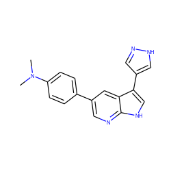 CN(C)c1ccc(-c2cnc3[nH]cc(-c4cn[nH]c4)c3c2)cc1 ZINC000034126779