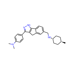 CN(C)c1ccc(-c2n[nH]c3c2Cc2cc(CN[C@H]4CC[C@H](C)CC4)ccc2-3)cc1 ZINC000253674019