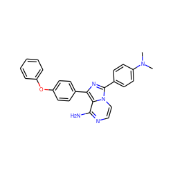 CN(C)c1ccc(-c2nc(-c3ccc(Oc4ccccc4)cc3)c3c(N)nccn23)cc1 ZINC000096168192