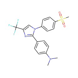 CN(C)c1ccc(-c2nc(C(F)(F)F)cn2-c2ccc(S(C)(=O)=O)cc2)cc1 ZINC000003814583