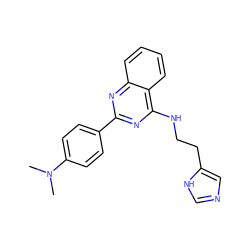 CN(C)c1ccc(-c2nc(NCCc3cnc[nH]3)c3ccccc3n2)cc1 ZINC000004239405