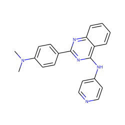 CN(C)c1ccc(-c2nc(Nc3ccncc3)c3ccccc3n2)cc1 ZINC000004258500