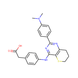 CN(C)c1ccc(-c2nc3c(c(Nc4ccc(CC(=O)O)cc4)n2)SCCC3)cc1 ZINC000103259149