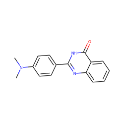 CN(C)c1ccc(-c2nc3ccccc3c(=O)[nH]2)cc1 ZINC000012513726