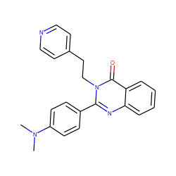 CN(C)c1ccc(-c2nc3ccccc3c(=O)n2CCc2ccncc2)cc1 ZINC000013438255