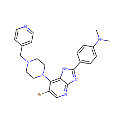 CN(C)c1ccc(-c2nc3ncc(Br)c(N4CCN(Cc5ccncc5)CC4)c3[nH]2)cc1 ZINC000049110877