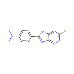 CN(C)c1ccc(-c2nc3ncc(Br)cc3[nH]2)cc1 ZINC000028824594