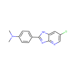 CN(C)c1ccc(-c2nc3ncc(Cl)cc3[nH]2)cc1 ZINC000016186508