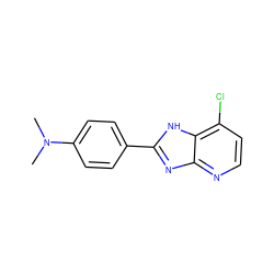 CN(C)c1ccc(-c2nc3nccc(Cl)c3[nH]2)cc1 ZINC000028824605