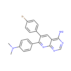 CN(C)c1ccc(-c2nc3ncnc(N)c3cc2-c2ccc(Br)cc2)cc1 ZINC000028466873