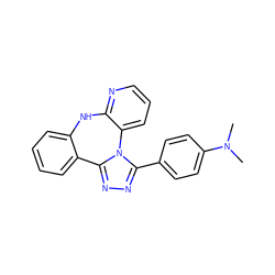 CN(C)c1ccc(-c2nnc3n2-c2cccnc2Nc2ccccc2-3)cc1 ZINC000096173943