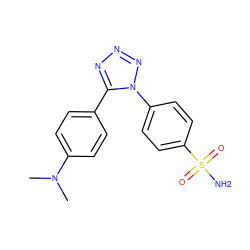 CN(C)c1ccc(-c2nnnn2-c2ccc(S(N)(=O)=O)cc2)cc1 ZINC000073312067