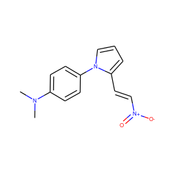 CN(C)c1ccc(-n2cccc2/C=C/[N+](=O)[O-])cc1 ZINC000004706628