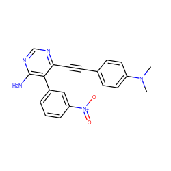 CN(C)c1ccc(C#Cc2ncnc(N)c2-c2cccc([N+](=O)[O-])c2)cc1 ZINC000028646511