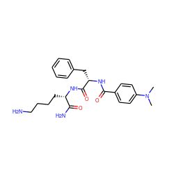 CN(C)c1ccc(C(=O)N[C@@H](Cc2ccccc2)C(=O)N[C@@H](CCCCN)C(N)=O)cc1 ZINC000096909405