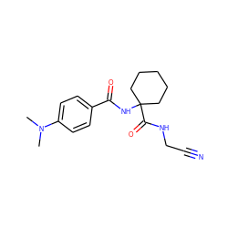 CN(C)c1ccc(C(=O)NC2(C(=O)NCC#N)CCCCC2)cc1 ZINC000013676330