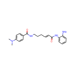 CN(C)c1ccc(C(=O)NCCC/C=C/C(=O)Nc2ccccc2N)cc1 ZINC000117581571