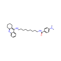 CN(C)c1ccc(C(=O)NCCCCCCCCCNc2c3c(nc4ccccc24)CCCC3)cc1 ZINC000473108279