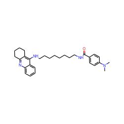 CN(C)c1ccc(C(=O)NCCCCCCCCNc2c3c(nc4ccccc24)CCCC3)cc1 ZINC000473107771