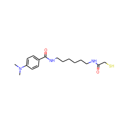 CN(C)c1ccc(C(=O)NCCCCCCNC(=O)CS)cc1 ZINC000028127833