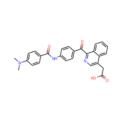 CN(C)c1ccc(C(=O)Nc2ccc(C(=O)c3ncc(CC(=O)O)c4ccccc34)cc2)cc1 ZINC000103256263