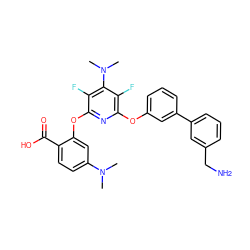 CN(C)c1ccc(C(=O)O)c(Oc2nc(Oc3cccc(-c4cccc(CN)c4)c3)c(F)c(N(C)C)c2F)c1 ZINC000049722819