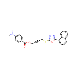 CN(C)c1ccc(C(=O)OCC#CCSc2nnc(-c3cccc4ccccc34)o2)cc1 ZINC000036380710