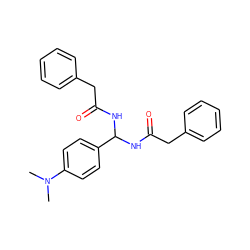 CN(C)c1ccc(C(NC(=O)Cc2ccccc2)NC(=O)Cc2ccccc2)cc1 ZINC000002380210