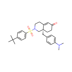 CN(C)c1ccc(C[C@@]23CCC(=O)C=C2CCN(S(=O)(=O)c2ccc(C(C)(C)C)cc2)C3)cc1 ZINC000028953818