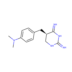 CN(C)c1ccc(C[C@@H]2CNC(=N)NC2=N)cc1 ZINC000013757754