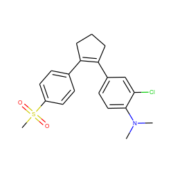 CN(C)c1ccc(C2=C(c3ccc(S(C)(=O)=O)cc3)CCC2)cc1Cl ZINC000003814649