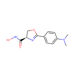 CN(C)c1ccc(C2=N[C@@H](C(=O)NO)CO2)cc1 ZINC000013474925