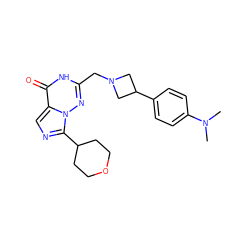 CN(C)c1ccc(C2CN(Cc3nn4c(C5CCOCC5)ncc4c(=O)[nH]3)C2)cc1 ZINC000205443459