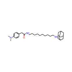 CN(C)c1ccc(CC(=O)NCCCCCCCCCCNC23CC4CC(CC(C4)C2)C3)cc1 ZINC000027650452