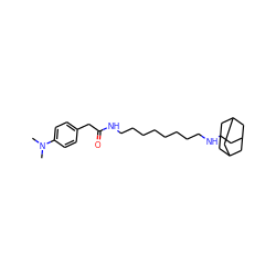 CN(C)c1ccc(CC(=O)NCCCCCCCCNC23CC4CC(CC(C4)C2)C3)cc1 ZINC000027647181