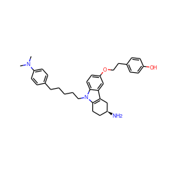 CN(C)c1ccc(CCCCCn2c3c(c4cc(OCCc5ccc(O)cc5)ccc42)C[C@@H](N)CC3)cc1 ZINC000049071319