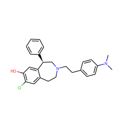 CN(C)c1ccc(CCN2CCc3cc(Cl)c(O)cc3[C@@H](c3ccccc3)C2)cc1 ZINC000013675865