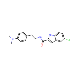 CN(C)c1ccc(CCNC(=O)c2cc3cc(Cl)ccc3[nH]2)cc1 ZINC000084672124