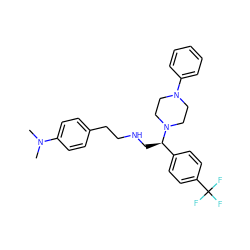 CN(C)c1ccc(CCNC[C@H](c2ccc(C(F)(F)F)cc2)N2CCN(c3ccccc3)CC2)cc1 ZINC000028523635