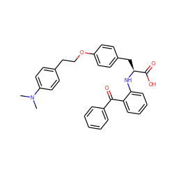 CN(C)c1ccc(CCOc2ccc(C[C@H](Nc3ccccc3C(=O)c3ccccc3)C(=O)O)cc2)cc1 ZINC000013782251