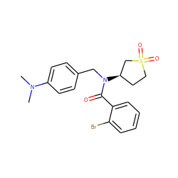 CN(C)c1ccc(CN(C(=O)c2ccccc2Br)[C@@H]2CCS(=O)(=O)C2)cc1 ZINC000009161425