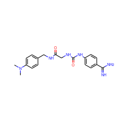 CN(C)c1ccc(CNC(=O)CNC(=O)Nc2ccc(C(=N)N)cc2)cc1 ZINC000029249734