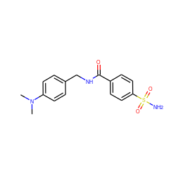 CN(C)c1ccc(CNC(=O)c2ccc(S(N)(=O)=O)cc2)cc1 ZINC000013601470