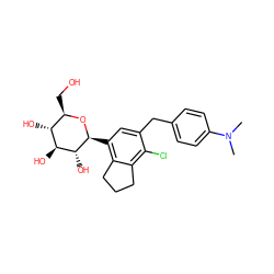 CN(C)c1ccc(Cc2cc([C@@H]3O[C@H](CO)[C@@H](O)[C@H](O)[C@H]3O)c3c(c2Cl)CCC3)cc1 ZINC000206116524