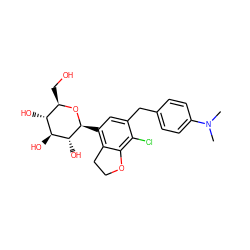 CN(C)c1ccc(Cc2cc([C@@H]3O[C@H](CO)[C@@H](O)[C@H](O)[C@H]3O)c3c(c2Cl)OCC3)cc1 ZINC000206071117