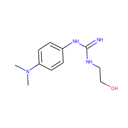 CN(C)c1ccc(NC(=N)NCCO)cc1 ZINC000169326605