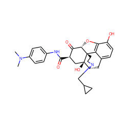 CN(C)c1ccc(NC(=O)[C@@H]2C[C@@]3(O)[C@H]4Cc5ccc(O)c6c5[C@@]3(CCN4CC3CC3)[C@@H](O6)C2=O)cc1 ZINC000169694457