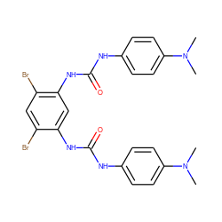 CN(C)c1ccc(NC(=O)Nc2cc(NC(=O)Nc3ccc(N(C)C)cc3)c(Br)cc2Br)cc1 ZINC000000641085